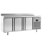 Image of BMGN1960 Heavy Duty 460 Ltr 3 Door Stainless Steel Refrigerated Prep Counter With Upstand