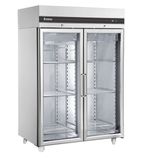 Image of CFP2144CR 1432 Ltr Upright Double Hinged Glass Door Stainless Steel Display Freezer