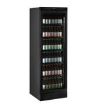 CEV425 BLACK 372 Ltr Upright Single Glass Door Black Back Bar Bottle Cooler