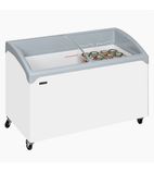 NIC400SCEB 388 Ltr White Display Chest Freezer With Curved Glass Lid