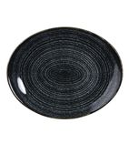 Studio Prints Homespun DA267 Charcoal Black Large Oval Coupe Plates 270 x 299mm (Pack of 12)