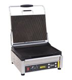 L518 Electric Single Contact Panini Grill - Ribbed Top & Bottom