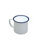 BF375 Enamel White Mug With Blue Rim 8cm