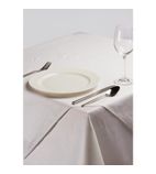 Plain White Rectangular Polycotton Tablecloth - GG685