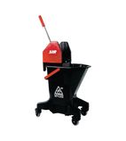 FT394 Long Tall Sally Recycled Plastic Mop Bucket and Wringer Red 16Ltr