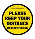 FN365 Please Keep Your Distance Social Distancing Floor Graphic 400mm