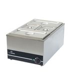 Image of HEF576 2 x 1/3GN & 2 x 1/6GN Electric Countertop Wet Well Bain Marie With Pans