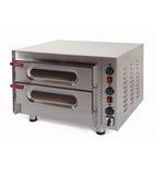 Little Italy 50/2 8 x 8" Electric Countertop Stainless Steel Twin Deck Pizza Oven
