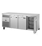 Image of TCR1/3-CL-SS-DL-DR-DR Heavy Duty 512 Ltr 3 Door Stainless Steel Hydrocarbon Refrigerated Prep Counter