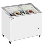 IC300SCEB 264 Ltr White Display Chest Freezer With Curved Glass Lid