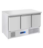 EC-3SS Medium Duty 368 Ltr 3 Door Stainless Steel Refrigerated Prep Counter