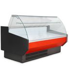 SIGMA25C 2525mm Wide Curved Glass Fresh Meat Serve Over Counter Display Fridge