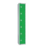 W958-ELS Elite Six Door Electronic Combination Locker with Sloping Top Green