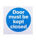 L835 Door Must Be Kept Closed Sign Self-Adhesive