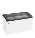 Image of FOCUS 131 352 Ltr White Display Chest Freezer With Grey Curved Glass Lid