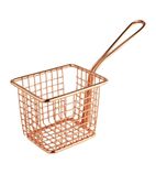 CS313 Square Presentation Basket With Handle Copper