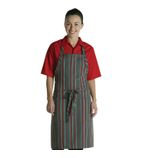 A971 Adjustable Bib Apron - Red and Grey