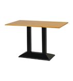 FT504 Turin Metal Base Pedestal Rectangle Table with Soft Oak Top 1200x700mm