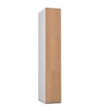 DE684-CN Three Door Coin Return Locker Oak Finish