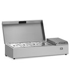 Image of TW9 HC R2 4 x 1/3GN Refrigerated Countertop Food Prep Topping Unit With Stainless Steel Lid