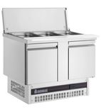BSV77-HC 245 Ltr 2 Door Stainless Steel Refrigerated Pizza / Saladette Prep Counter