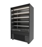 MaxiLine MAXI090VST-P-PA-RS 900mm Wide Black Multideck Display Fridge With Rollershutter