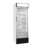 UFG1450GCP 480 Ltr Upright Single Glass Door White Display Freezer With Canopy