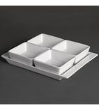 U817 Whiteware Snack Dish with Plate (4 Section)