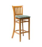 FT437 Manhattan Soft Oak Bar Chair with Green Diamond Padded Seat