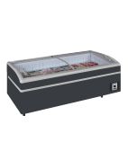 SUPER 220DE RAL7016 870 Ltr Black Island Display Chest Freezer With Glass Lid