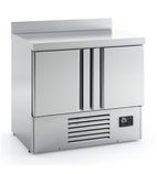 ME1000II Heavy Duty 230 Ltr 2 Door Stainless Steel Refrigerated Prep Counter With Coved Upstand