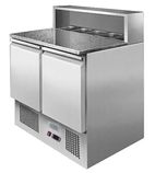 Image of ICE3831GR 300 Ltr 2 Door Stainless Steel Refrigerated Pizza / Saladette Prep Counter