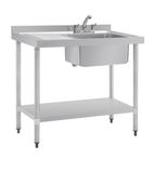 DY821 1000w x 600d mm Stainless Steel Single Sink With Left Hand Drainer
