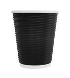Image of CM540 Coffee Cups Ripple Wall Black 225ml / 8oz (Pack of 25)
