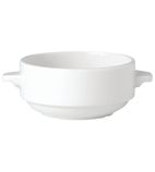 Image of V0015 Simplicity White Lugged Stacking Soup Cups 285ml (Pack of 36)