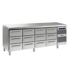 Image of GASTRO K 2207 CSG A 3D/3D/3D/3D L2 Heavy Duty 668 Ltr 12 Drawer Stainless Steel Refrigerated Prep Counter