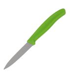 CP841 Paring Knife Serrated Green 8cm