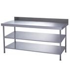 TAB16500/2-WALL 1600mm Stainless Steel Wall Table With Two Undershelves
