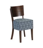 FT422 Asti Padded Dark Walnut Dining Chair with Blue Diamond Deep Padded Seat and Back (Pack of 2)