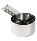 J424 Stainless Steel Measuring Cups (Set of 5) 30ml, 60ml, 80ml, 125ml & 250ml
