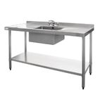 U907 1500w x 600d mm Stainless Steel Single Sink With Double Drainer