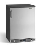 GF3/100RSCS 50 Pint Undercounter Single Solid Stainless Steel Door Black Glass Froster