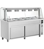 MFV718 1795mm Wide Ambient Cupboard With Wet Heat Bain Marie With Glass Display