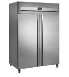 RK1420X1 Medium Duty 1300 Ltr Upright Double Door Stainless Steel Fridge