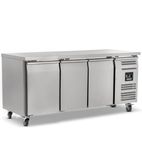 HBC803 580 Ltr 3 Door Stainless Steel Refrigerated Prep Counter