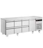 PN2229-HC Heavy Duty 547 Ltr 1 Door & 6 Drawer Stainless Steel Refrigerated Prep Counter