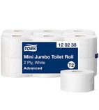 Advanced CL126 Mini Jumbo Toilet Paper Roll White T2 2-Ply 170m (Pack of 12)