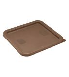 HY423 Polyethylene Square Food Measuring Container Lid Brown Medium