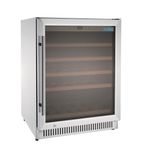 Image of G-Series GG762 125 Ltr Undercounter Single Glass Door Stainless Steel Single Zone Wine Cooler