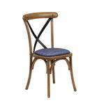 CX448 Bristol Dining Chair Weathered Oak with Padded Seat Helbeck Midnight (Pack of 2)